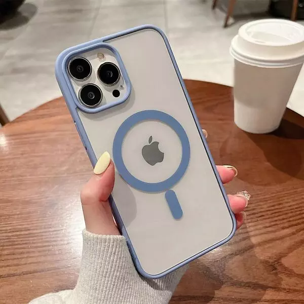 Case Magsafe Borde Azul Claro Iphone11