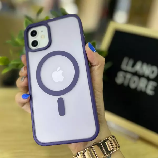 Case Magsafe Mate Borde Morado Iphone14pro+