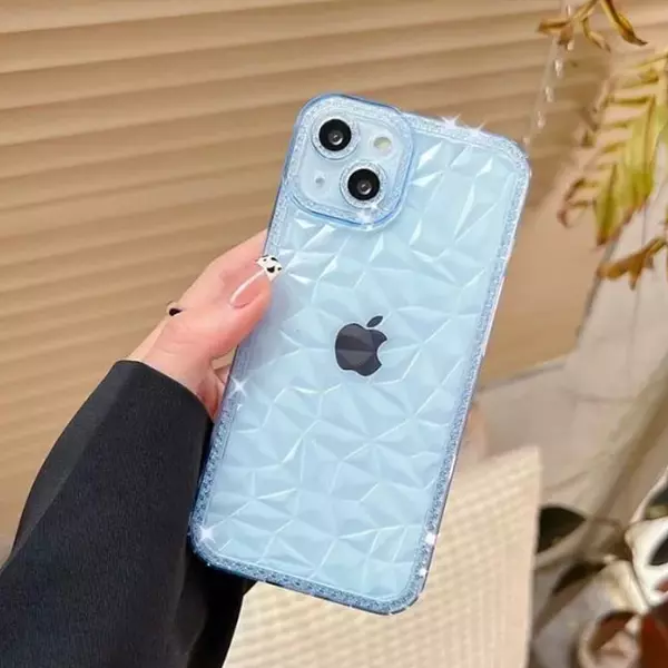 Case 3d Diamante Azul Iphone14pro+