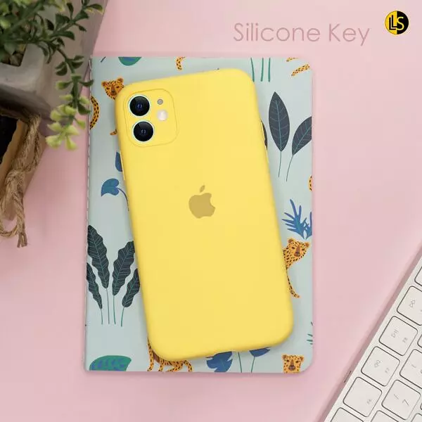 Silicon Case Amarillo Protector Cámara Iphone11