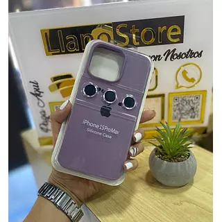 Silicon Case Lila Protector Cámara Iphone15pro+