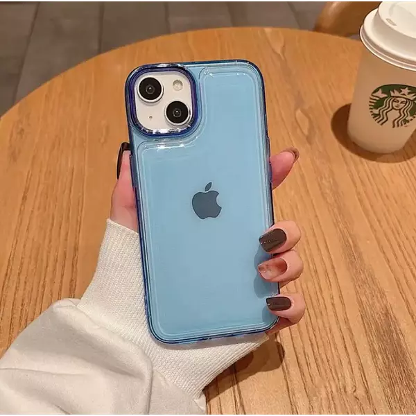 Case Goma Translucida Azul Iphone14pro+