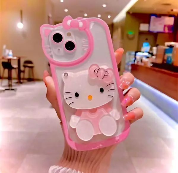 Case Hello Kitty Borde Fucsia Iphone13pro+