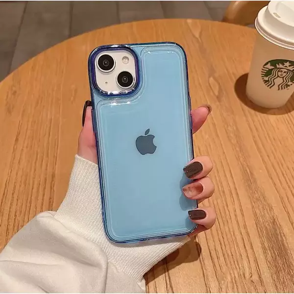 Case Goma Translucida Azul Iphone12pro+