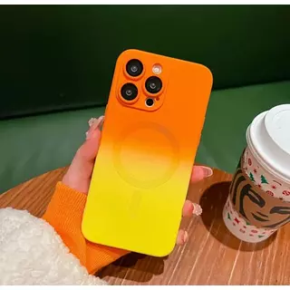 Case Magsafe Naranja Con Amarillo Iphone13pro