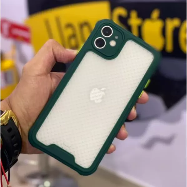 Case Borde Verde Protector Camaras Iphone12pro+