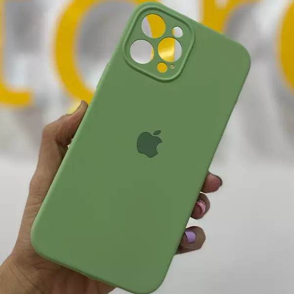 Silicon Case Verde Protector Cámara Iphone12pro+