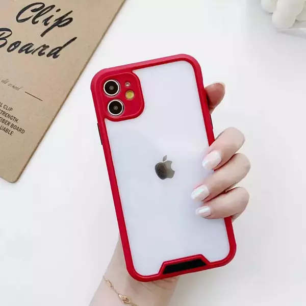 Case Borde Rojo Protector Camara Iphone12pro