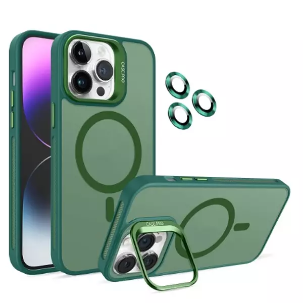 Case Magsafe Verde Mate Protector Cámaras Iphone11