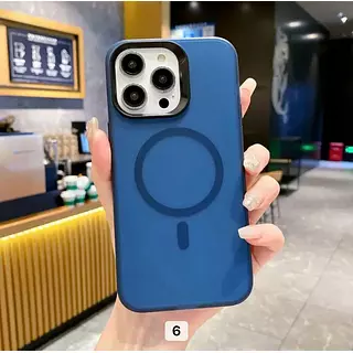 Case Magsafe Azul Oscuro Mate Iphone15pro+