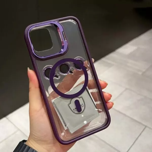 Case Magsafe Borde Morado Protector Cámaras Iphone11