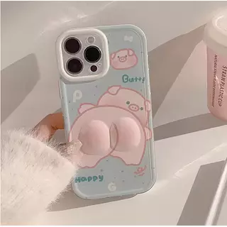 Case Cerdito Protector Cámara Iphone12pro+