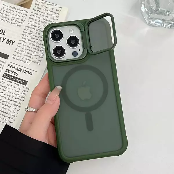 Case Magsafe Mate Borde Verde Protec. Camara Iphone13