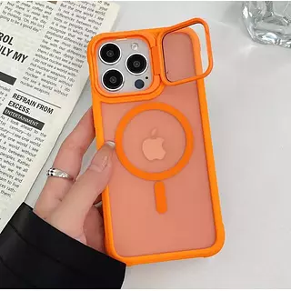 Case Magsafe Mate Borde Naranja Protec. Camara Iphone15pro+