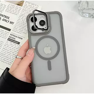 Case Magsafe Mate Borde Gris Protec. Camara Iphone14pro+