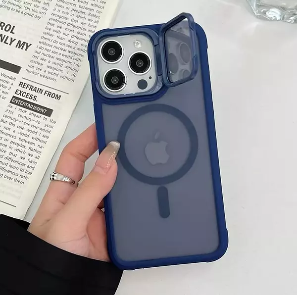 Case Magsafe Mate Borde Azul Protec. Camara Iphone14pro+