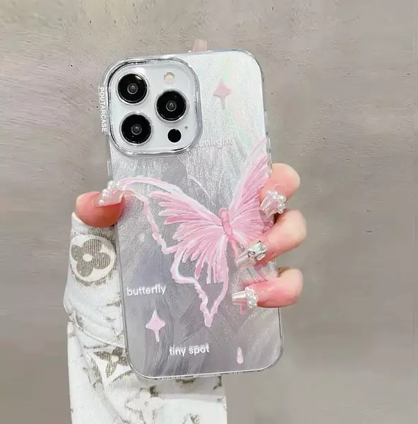 Case Mariposa Metalizado Iphone12pro+