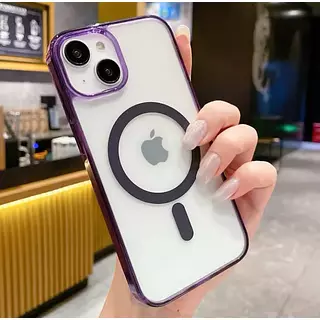 Case Magsafe Mate Borde Morado Iphone15pro+