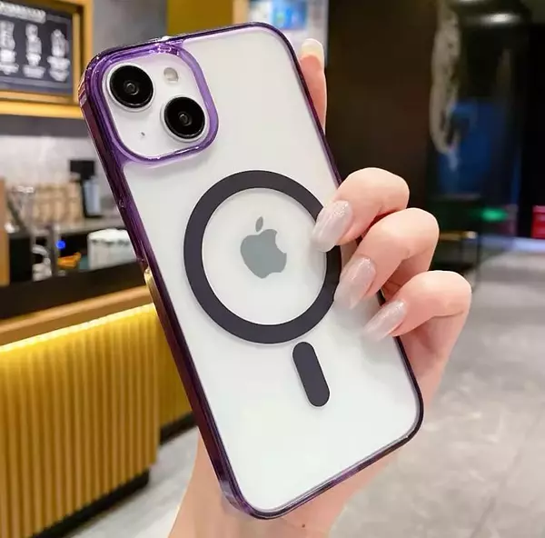 Case Magsafe Mate Borde Morado Iphone11pro+