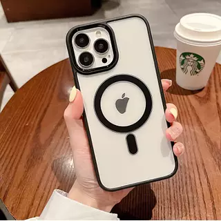 Case Magsafe Borde Negro Iphone15pro+