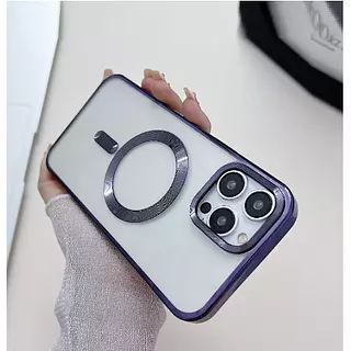 Case Magsafe Borde Morado Iphone12pro