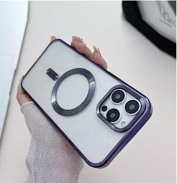 Case Magsafe Borde Morado Iphone13pro