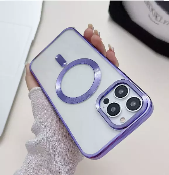 Case Magsafe Borde Morado Iphone13pro