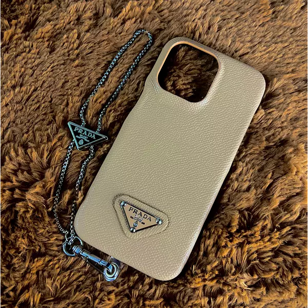 Case Lujo Prada Beige, Iphone 12 Pro Max