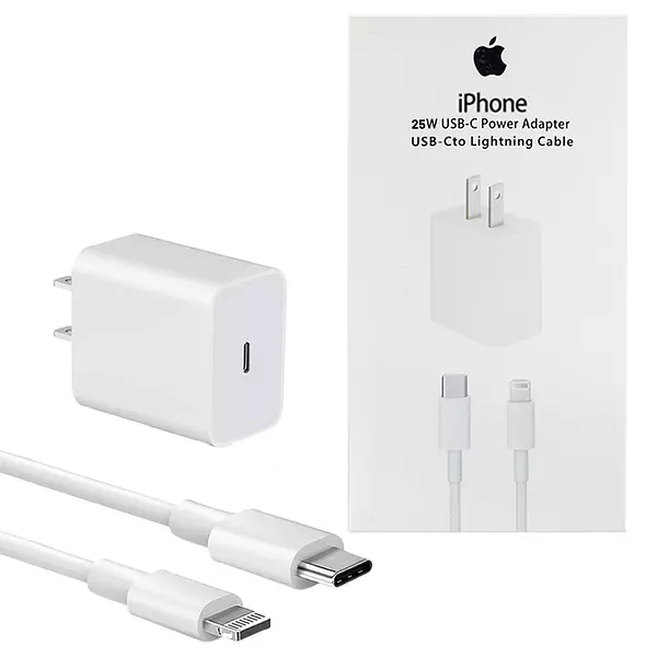 Cargador Completo Iphone 25w Usb C A Lightning 1m Generico