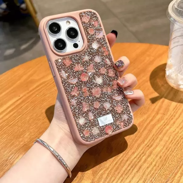 Case Diseño Swarovski Rosado Iphone 13 Pro+