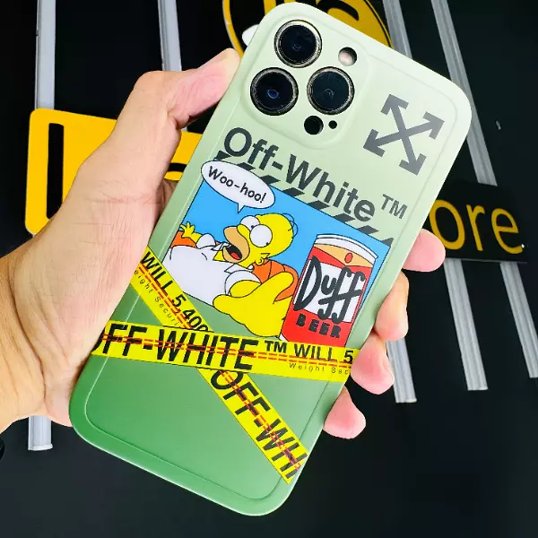 Case Diseño Off White Con Protector Camaras Iphone 13 Pro+