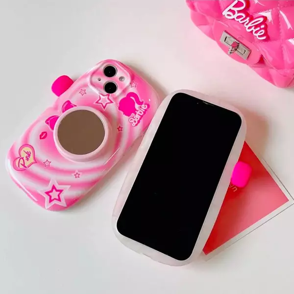 Case Diseño Animado Barbie Espejo Ipohone 13