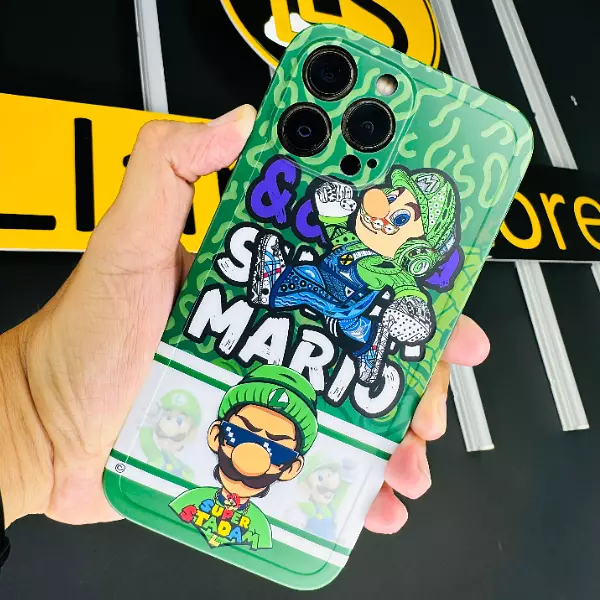 Case Diseño Super Mario Bros Con Protector De Camaras Iphone 12 Pro+