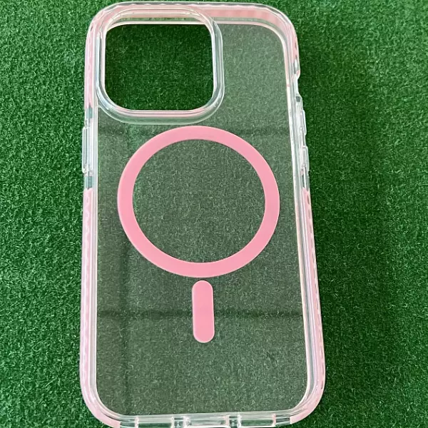 Case Magsafe Antichoque Borde Rosado Iphone 14 Pro+