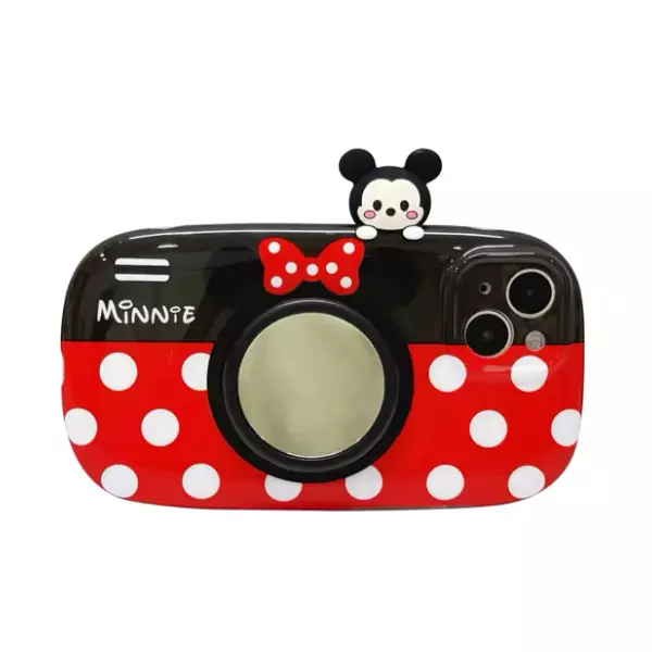 Case Minnie Espejo 3d Protector De Camaras Iphone 14 Pro+