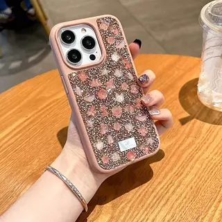Case Diseño Swarovski Rosado Iphone 15