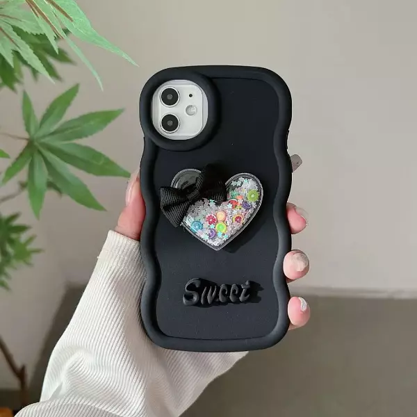 Case Silicon Sweet 3d Color Negro Iphone 15