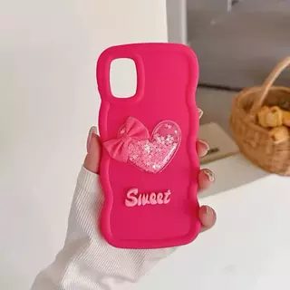 Case Silicon Sweet 3d Color Fucsia Iphone 15 Pro+