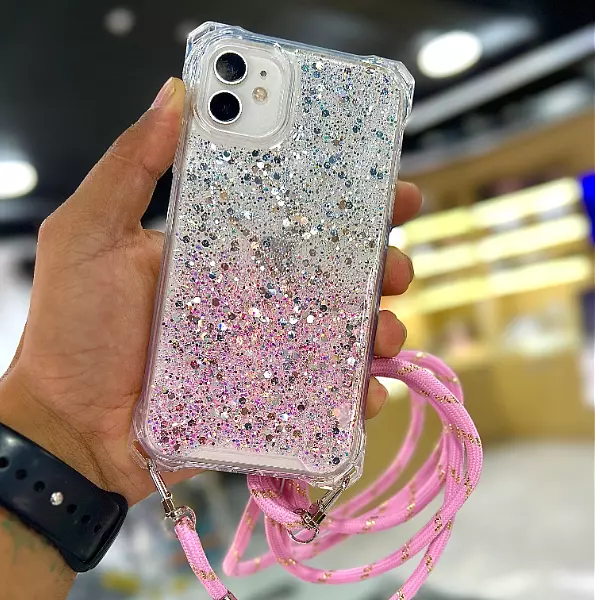 Case Escarchado + Strap Iphone 16