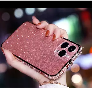 Case De Lujo Con Borde Metalico Escarcha Iphone 11