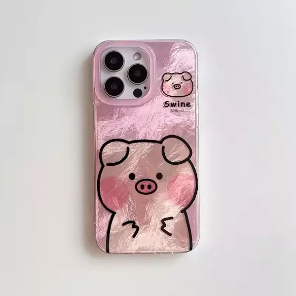 Case Diseño Cerdito Swine Animado Iphone 15 Pro+