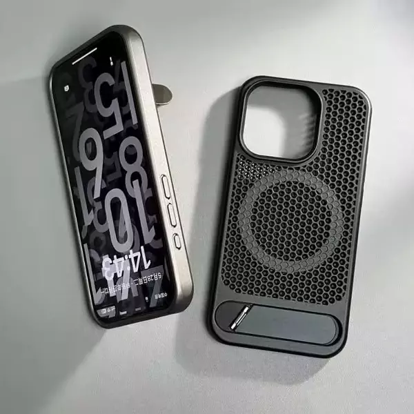 Case De Lujo Con Soporte Magnetico Negro Para Iphone 15 Pro