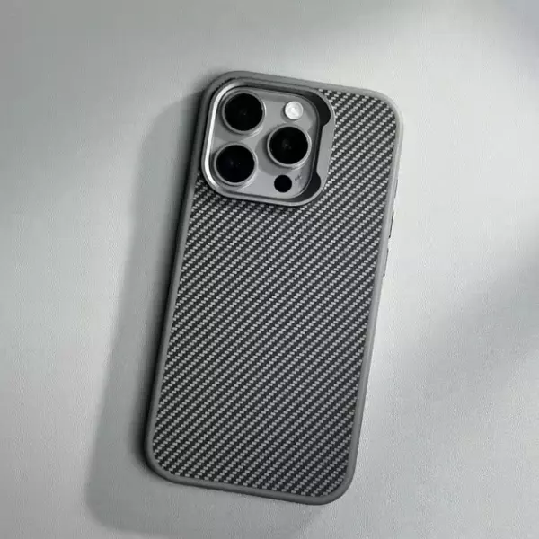 Case Diseño Lujo Color Gris Iphone 15 Pro