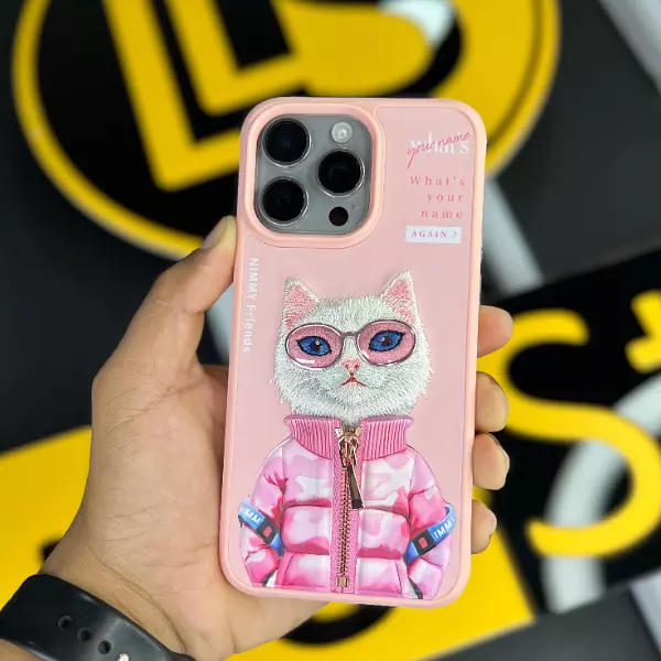 Case Nimmy Original Diseño Cat Rosado Iphone 15 Pro