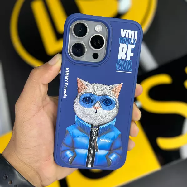 Case Nimmy Original Diseño Cat Azul Iphone 15 Pro