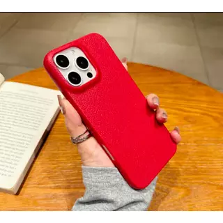 Case Diseño Cuero Magsafe Rojo Iphone 16pro+