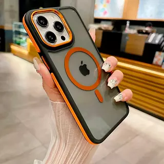 Case Magsafe Borde Naranja Iphone 13pro+
