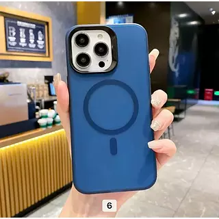 Case Magsafe Azul Oscuro Mate Iphone 13pro+