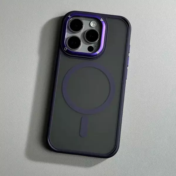 Case Magsafe Mate Borde Morado Iphone 15plus