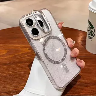 Case Magsafe Transparente Escarcha Soporte Iphone 14pro+